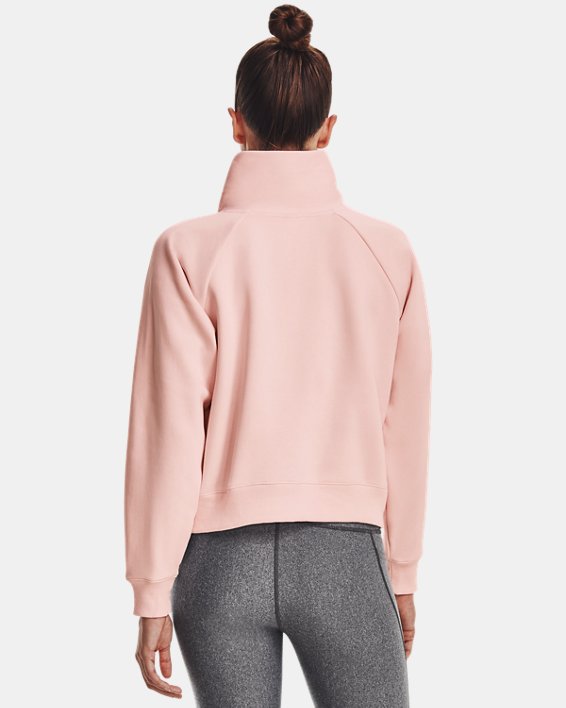 Sudadera UA Rival Fleece Wrap Neck para Mujer, Pink, pdpMainDesktop image number 1